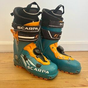 Scarpa Touring Teal and Orange Ski Boots